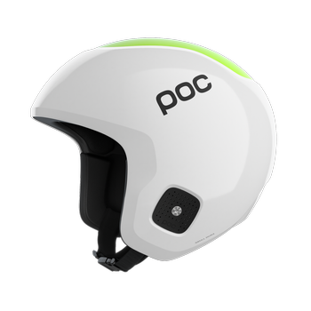 Lyžařská helma POC Skull Dura Jr Hydrogen White/Fluorescent Green - 2023/24