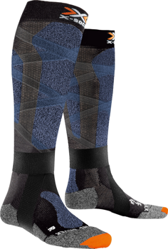 Lyžařské ponožky X-SOCKS Ski Carve Silver 4.0 Black/Blue Melange - 2022/23