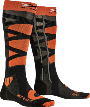 Lyžařské ponožky X-SOCKS Ski Control 4.0 Anthracite Melange/X-Orange - 2022/23