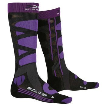 Lyžařské ponožky X-Socks Ski Control 4.0 Women Charcoal Melange/Purple - 2023/24