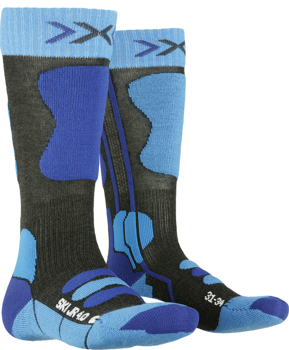 Lyžařské ponožky X-Socks Ski Junior 4.0 Anthracite Melange/Electric Blue - 2023/24