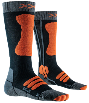 Lyžařské ponožky X-Socks Ski Junior 4.0 Anthracite Melnage/X-Orange - 2023/24
