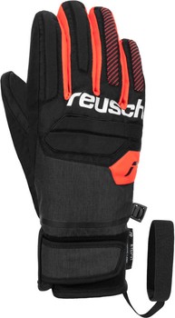 Lyžařské rukavice REUSCH Warrior R-TEX XT Junior Black/White/Fluo Red - 2022/23