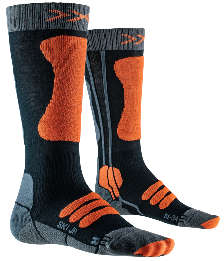 Lyžařské ponožky X-Socks Ski Junior 4.0 Anthracite Melnage/X-Orange - 2023/24