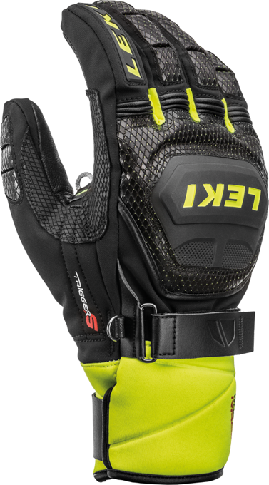 Lyžařské rukavice LEKI Worldcup Race Coach Flex S GTX Black/Lime - 2022/23