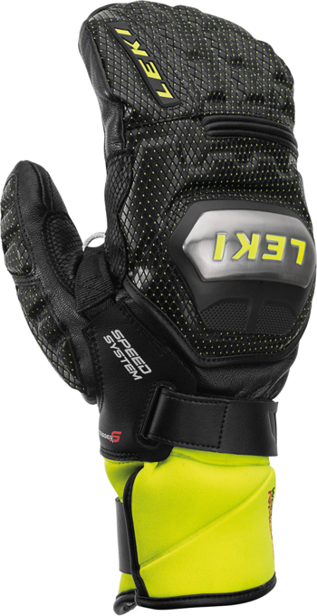 Lyžařské rukavice LEKI Worldcup Race Ti S Speed System Mitt Black/Lime - 2022/23