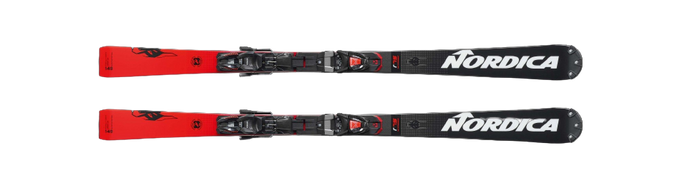 Sjezdové lyže Nordica Dobermann SLJ Plate + Marker Race 10 Black Flo Red - 2023/24