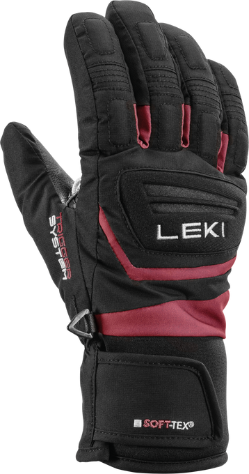 Lyžařské rukavice LEKI Griffin 3D Junior Black/Rose - 2025/26