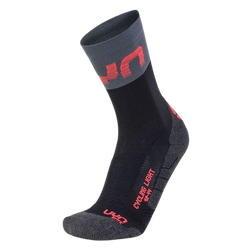 Cyklistické Ponožky UYN Man Cycling Light Socks Black/Grey/Hibiscus