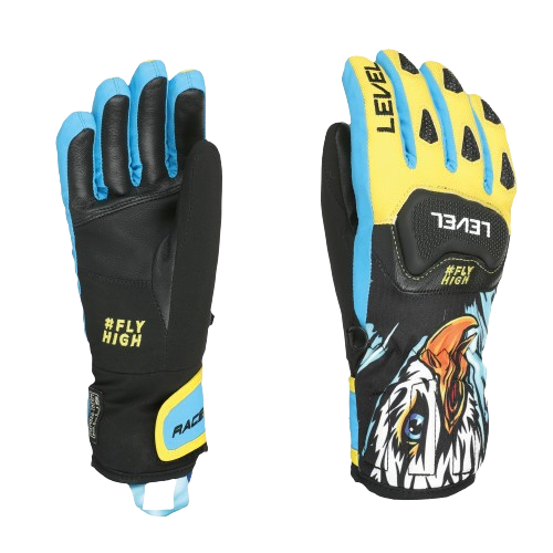 Lyžařské rukavice Level Race JR Yellow-Blue - 2025/26
