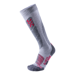 Lyžařské ponožky UYN Ski All Mountain Woman Light Grey Melange/Coral - 2025/26