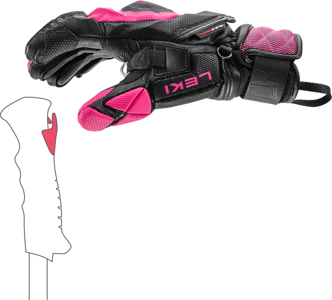 Lyžařské rukavice LEKI WCR Venom SL 3D Pink - 2025/26