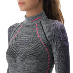 Funkční triko UYN Woman Ambityon UW Shirt LG SL Melange Turtle Neck Black Purple/Raspberry - 2024/25
