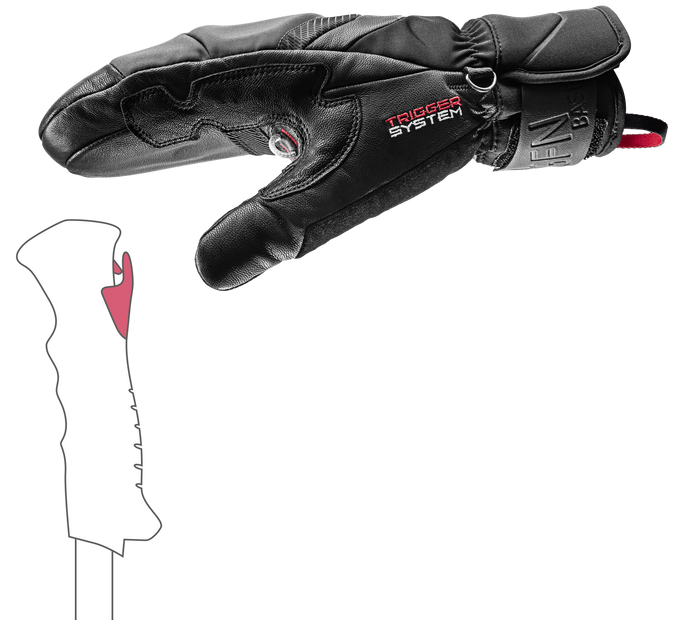 Lyžařské rukavice LEKI Griffin Base 3D Mitt Black - 2025/26