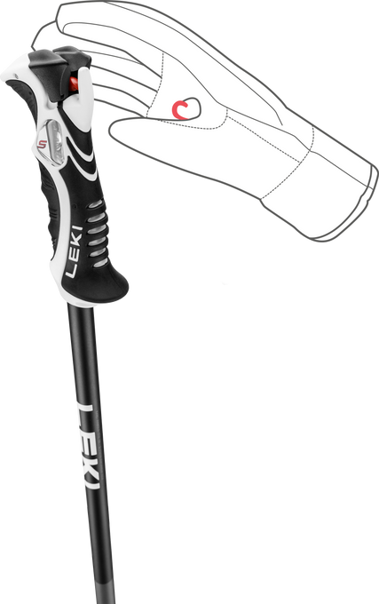 Sjezdové hole LEKI Bold Lite S Black/Red - 2025/26