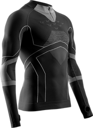 Funkční triko X-bionic Energy Accumulator Light Shirt LS 1/2 Zip Black/Light Grey - 2024/25