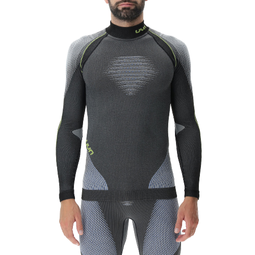 Funkční triko UYN Man Evolutyon UW Shirt LG_SL Melange Anthracite Melange/Blue/Yellow Shiny - 2023/24