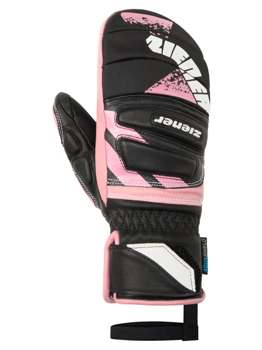 Lyžiarske rukavice Ziener Lopaki-z As® Pr Mitten Glove Junior Unisex Black Pink Vanilla - 2025/26