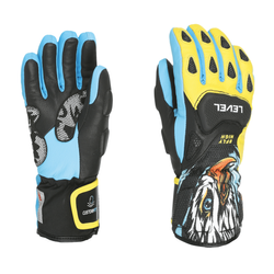 Lyžařské rukavice Level SQ JR CF Yellow/Blue - 2025/26