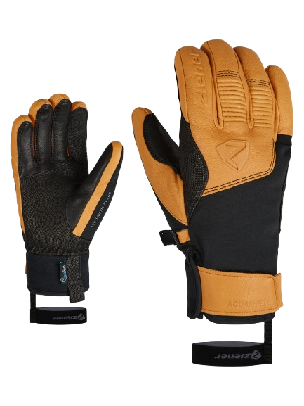 Lyžařské rukavice Ziener Ganzenberg-z As® Aw Glove Man Black Tan - 2025/26