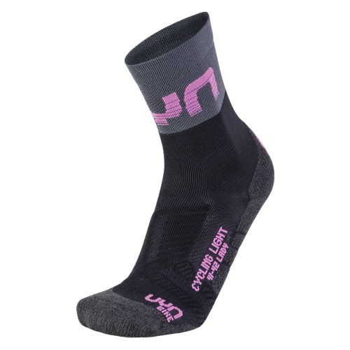 Cyklistické Ponožky UYN Woman Cycling Light Socks Black/Grey/Rose Violet