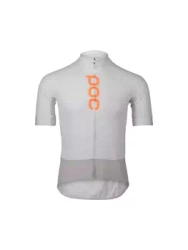 Cyklistický dres POC M's Essential Road Logo Jersey Hydrogen White/Granite Grey