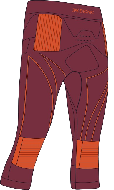 Funkční kalhoty X-bionic Energy Accumulator 4.0 Pants 3/4 Men Dune Red/Orange - 2024/25