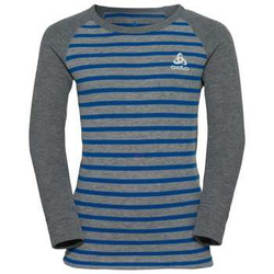 Funkční prádlo ODLO Active Warm Eco Kids Stripes BL Top Crew Neck LS Blue Wing Teal/Reef Waters - 2022/23