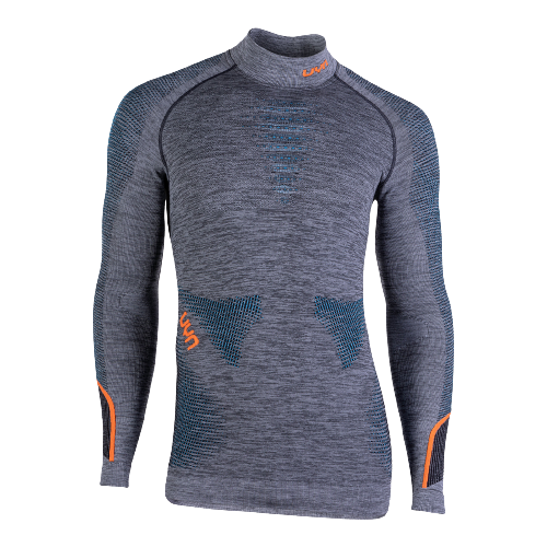 Funkční triko UYN Man Ambityon UW Shirt LG_SL Melange Turtleneck Black Melange/Atlantic/Orange Shiny - 2023/24