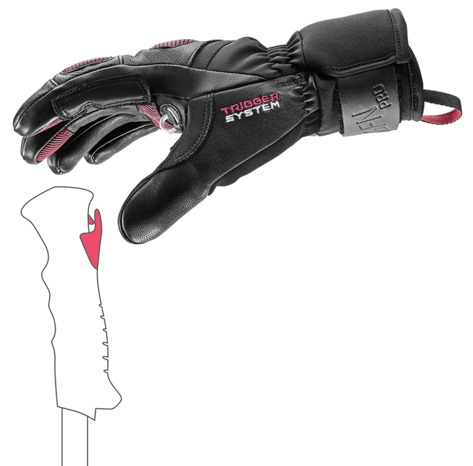 Lyžařské rukavice LEKI Griffin Pro 3D Woman Black/Rose- 2024/25