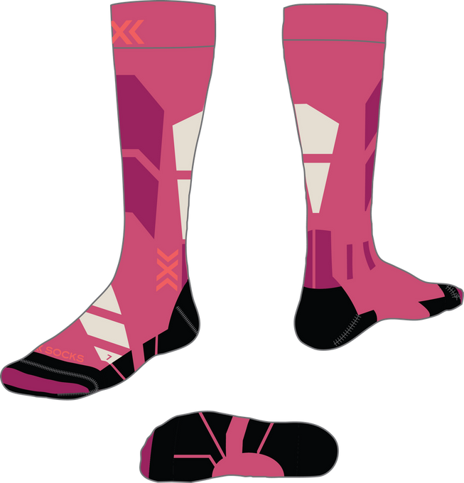 Lyžařské ponožky X-Socks Ski Perform OTC Light Pink/Light Sand - 2024/25