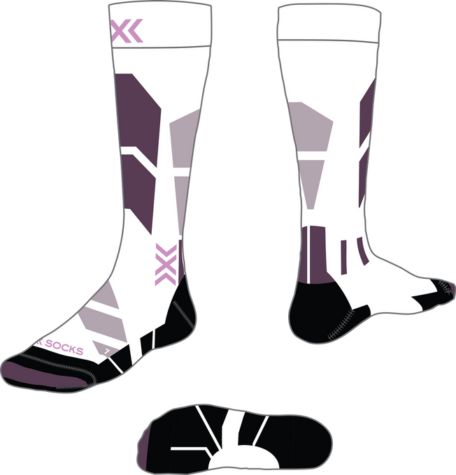 Lyžařské ponožky X-Socks Ski Perform OTC WMN X White/Lavender - 2024/25