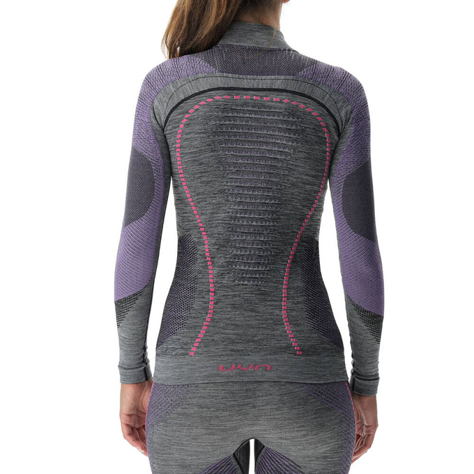 Funkční triko UYN Woman Ambityon UW Shirt LG SL Melange Turtle Neck Black Purple/Raspberry - 2024/25