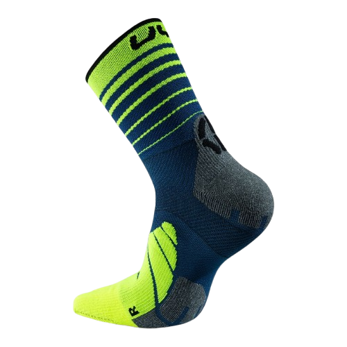 Outdoorové ponožky UYN Man Runner's Five Socks Blue/Yellow Fluo