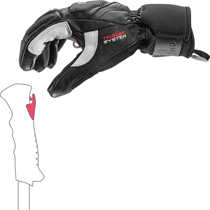 Lyžařské rukavice LEKI Griffin Pro 3D Black/White - 2025/26