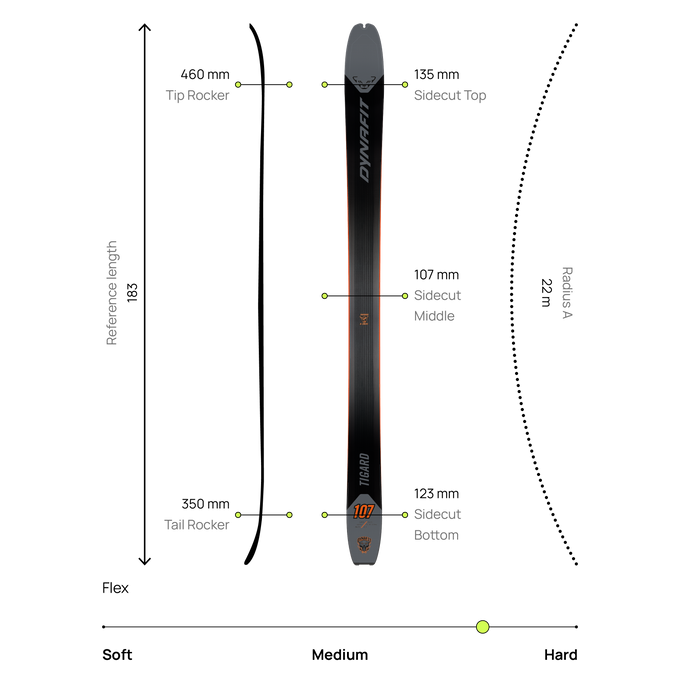 Sjezdové lyže Dynafit Tigard 107 Black/Magnet - 2025/26