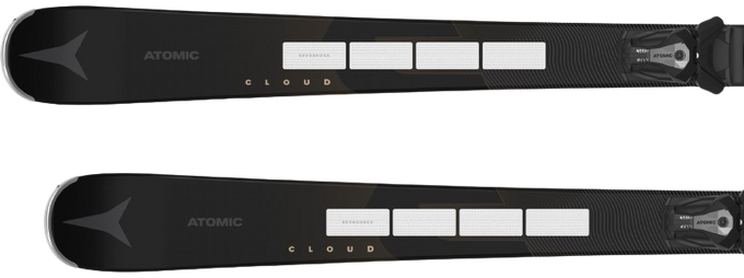 Sjezdové lyže Atomic Cloud C14 Revoshock S + MI 12 GW Black/Smoke - 2024/25