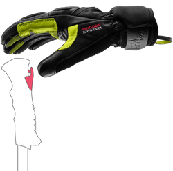 Lyžařské rukavice LEKI Griffin Pro 3D Black/Neon - 2025/26