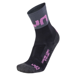 Cyklistické Ponožky UYN Woman Cycling Light Socks Black/Grey/Rose Violet