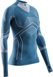 Funkční triko X-bionic Energy Accumulator Light Shirt LS 1/2 Zip WMN Mineral Blue/Arctic White - 2024/25