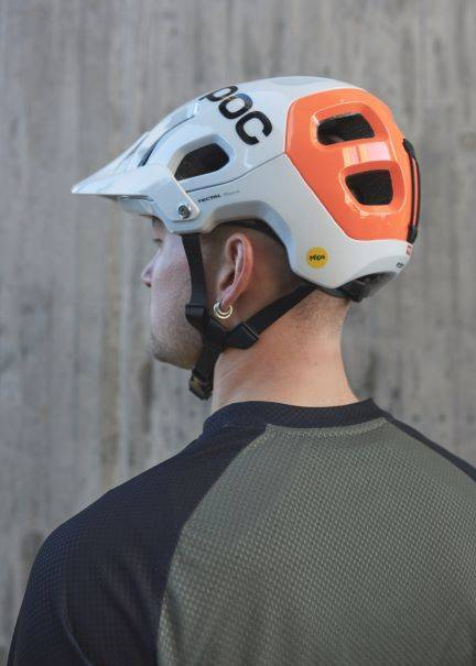 Cyklistická helma POC Tectal Race MIPS NFC Hydrogen White/Fluorescent Orange AVIP