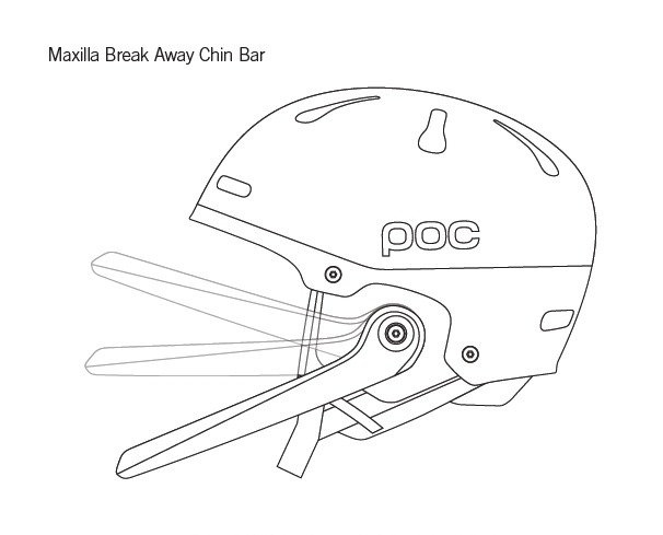 Chránič čelisti POC Maxilla Break Away System Uranium Black - 2025/26