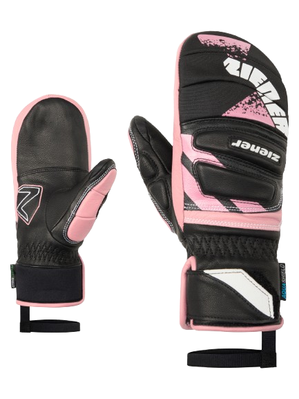 Lyžiarske rukavice Ziener Lopaki-z As® Pr Mitten Glove Junior Unisex Black Pink Vanilla - 2025/26