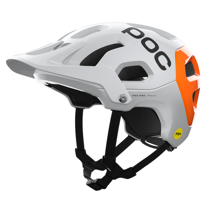 Cyklistická helma POC Tectal Race MIPS NFC Hydrogen White/Fluorescent Orange AVIP