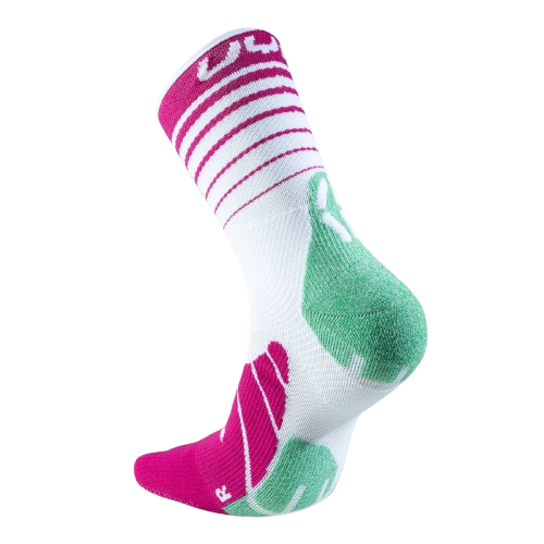Outdoorové ponožky UYN Woman Runner's Five Socks White/Fuchsia/Green