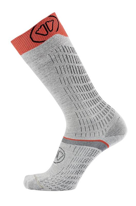 Lyžařské ponožky Sidas Ski Merino Performance Light Grey/Coral - 2025/26