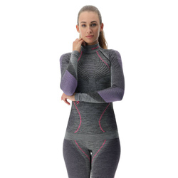 Funkční triko UYN Woman Ambityon UW Shirt LG SL Melange Turtle Neck Black Purple/Raspberry - 2024/25