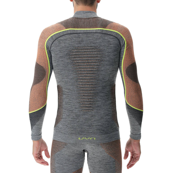Funkční triko UYN Man Ambityon UW Shirt LG_SL Melange Turtleneck Black Melange/Orange/Yellow - 2023/24