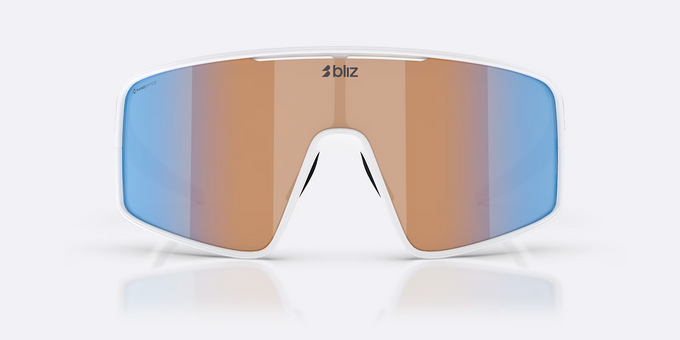 Sluneční brýle BLIZ P001 Frame Matte White with N_O_N Coral/Orange Mirror Blue Lenses