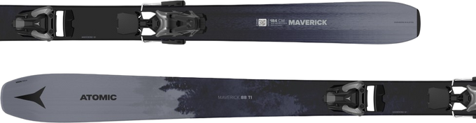 Sjezdové lyže Atomic Maverick 88 TI + Strive 14 GW Black/Gunmetal - 2024/25